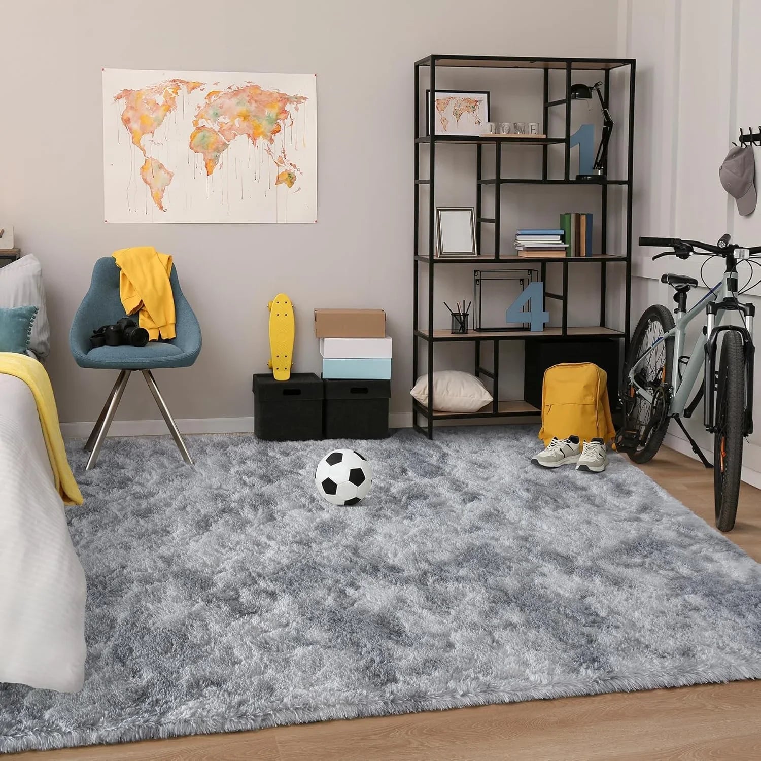 VIKAMA Tie-dye Carpet Living Room Coffee Table Cushion Shaggy Washable Bedroom Modern Scandinavian Soft Cozy Mat Home Decor Rug